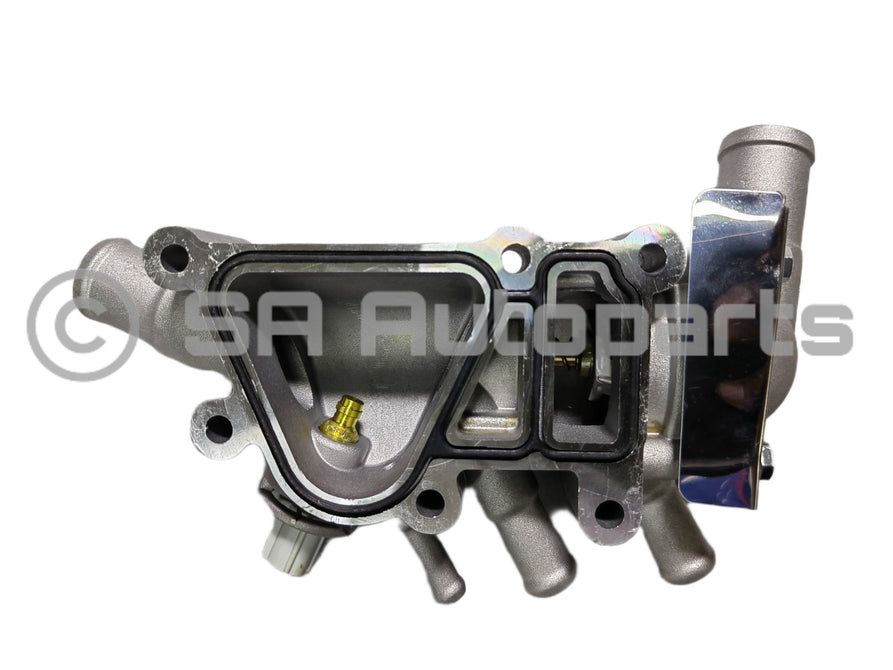 Ford Rocam aluminum thermostat water housing