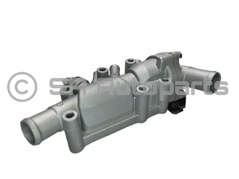 Ford Rocam aluminum thermostat water housing