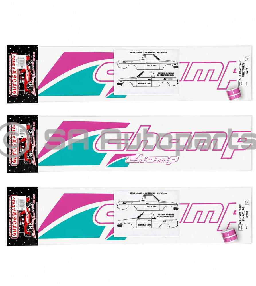 Nissan Champ 1400 Pink/Turq decal kit