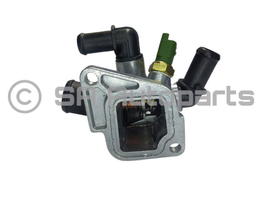 Opel Corsa D thermostat water housing + sensor